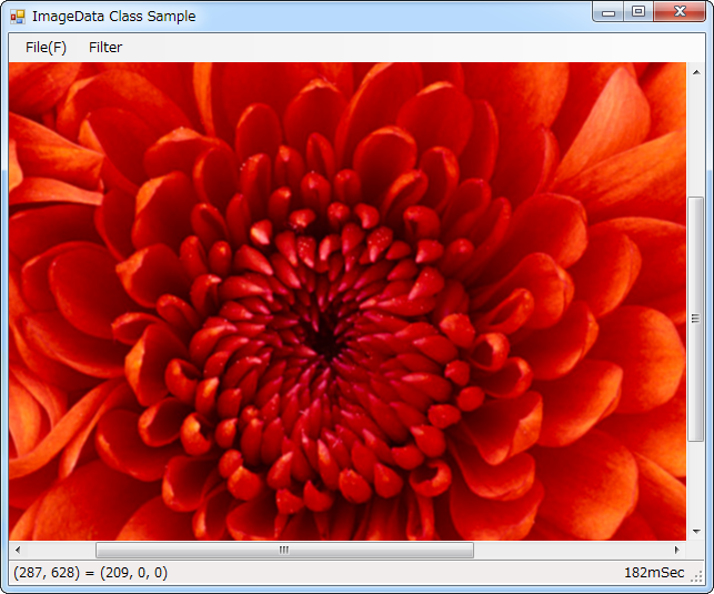ImageDataクラス　サンプルプログラム