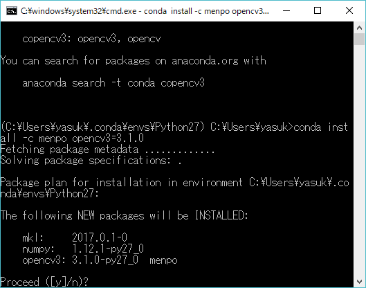 Python Install OpenCV Anaconda