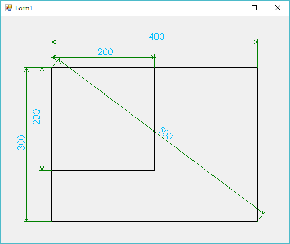 C# 寸法線の描画