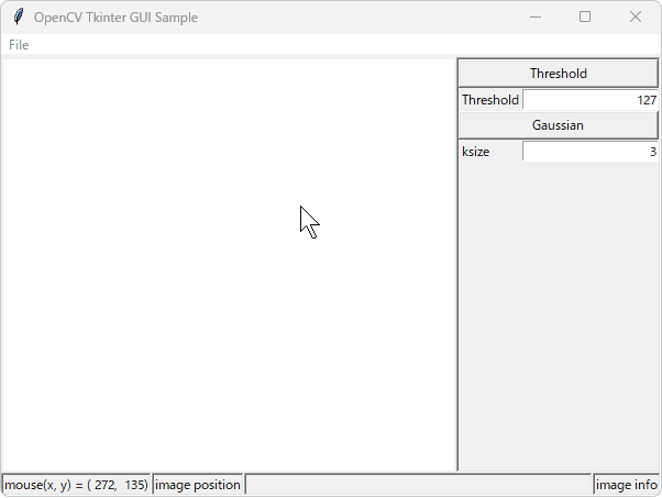 OpenCV Tkinter GUI Sample