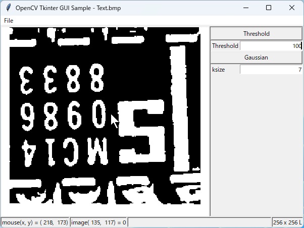 OpenCV Tkinter GUI Sample